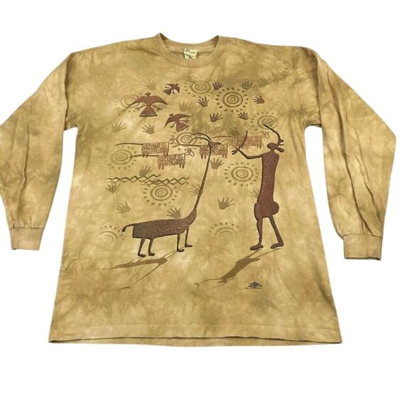 The Mountain Brown Tie Dye Aztec Cave
Art Graphic Top from 1997 Size Medium - Picture 1 of 11